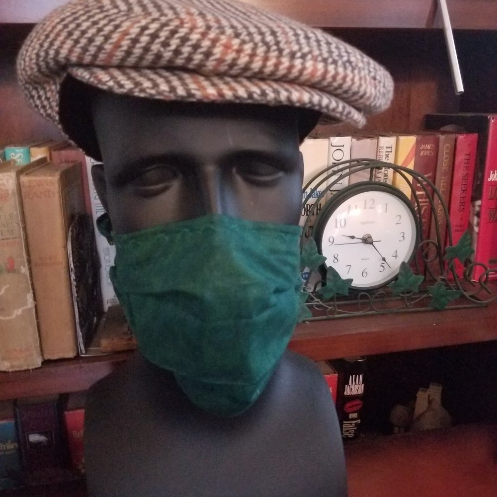 Cloth Face Mask - Silver/Copper Filters-Forest Grn
